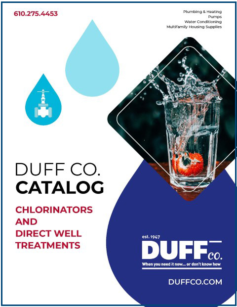 An image of the catalog cover for chlorinators and direct well treatments