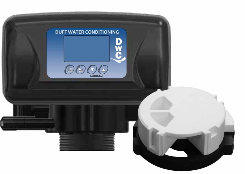 The DWC Ceramic Disc Valve image shows the valve interface and the ceramic disc interior component.