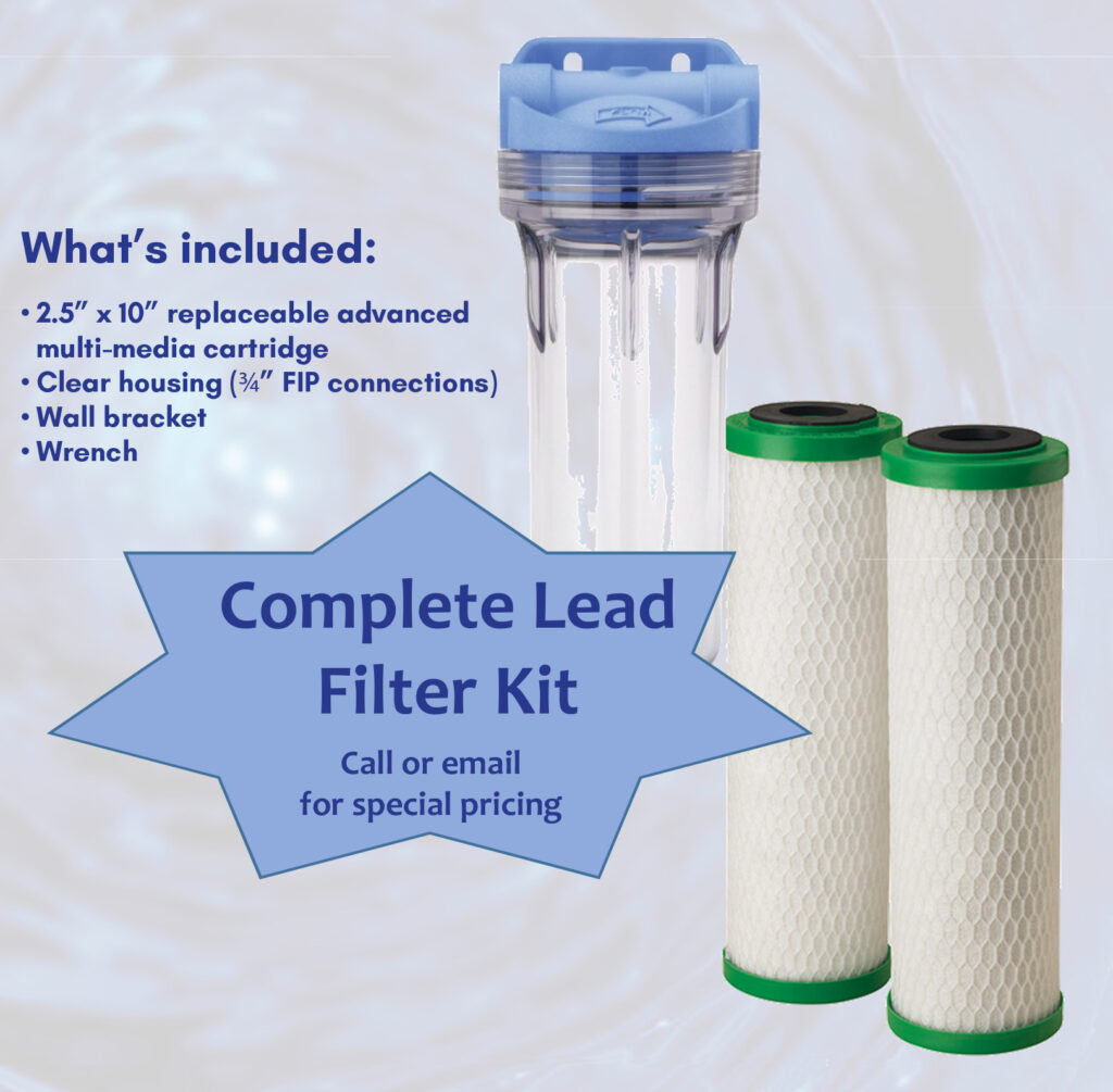Lead Filter Kit image. Kit includes cartridge, housing, wall bracket and wrench.