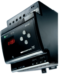 The Grundfos MP 204 motor protection unit features an easy-to-use console.