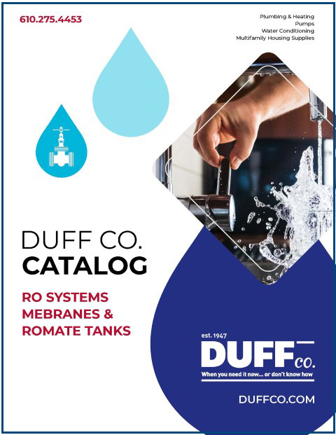 An image of the catalog cover for RO systems, membranes, and ROMate Tanks.