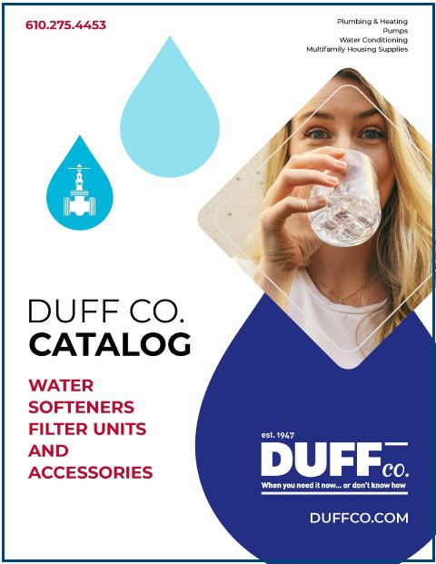 An image of the catalog cover for water softeners, filter units, and accessories.